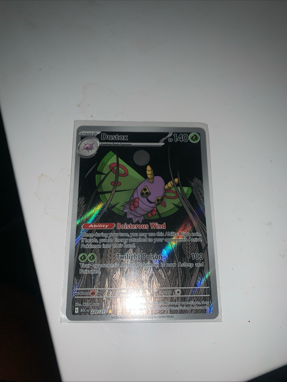 Dustox V Full Art Holographic Pokémon Card - Green & Purple
